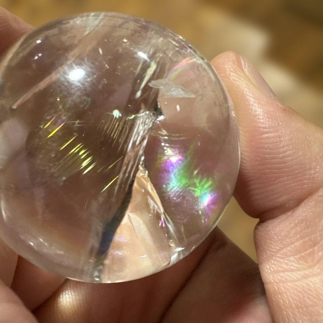 天然　最高品質　コロンビア産　レムリアン水晶　レインボー水晶　スフィア　丸玉