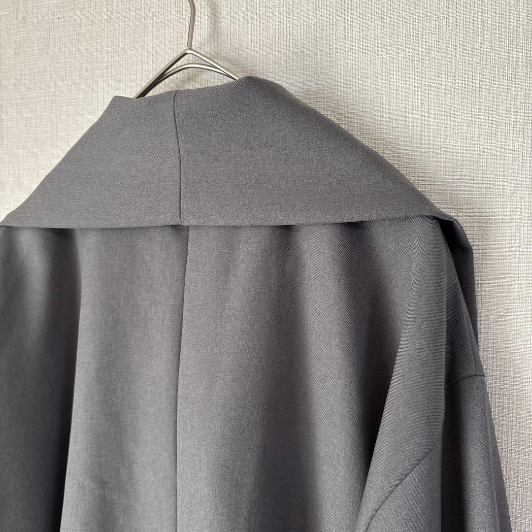 美品 #Newans ハッシュニュアンス リボン パウダリー ブラウス グレー