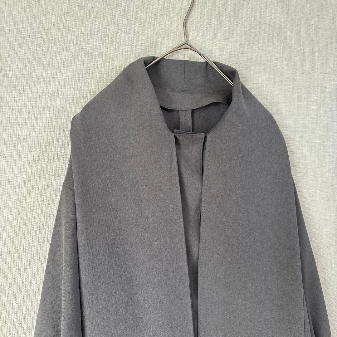 美品 #Newans ハッシュニュアンス リボン パウダリー ブラウス グレー