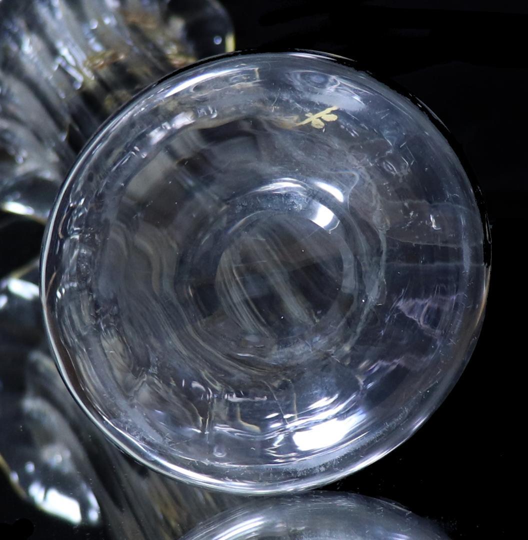 オールド・バカラ 1890年頃 稀少型多面体 大型30cm 金彩盛り上げ花柄花瓶