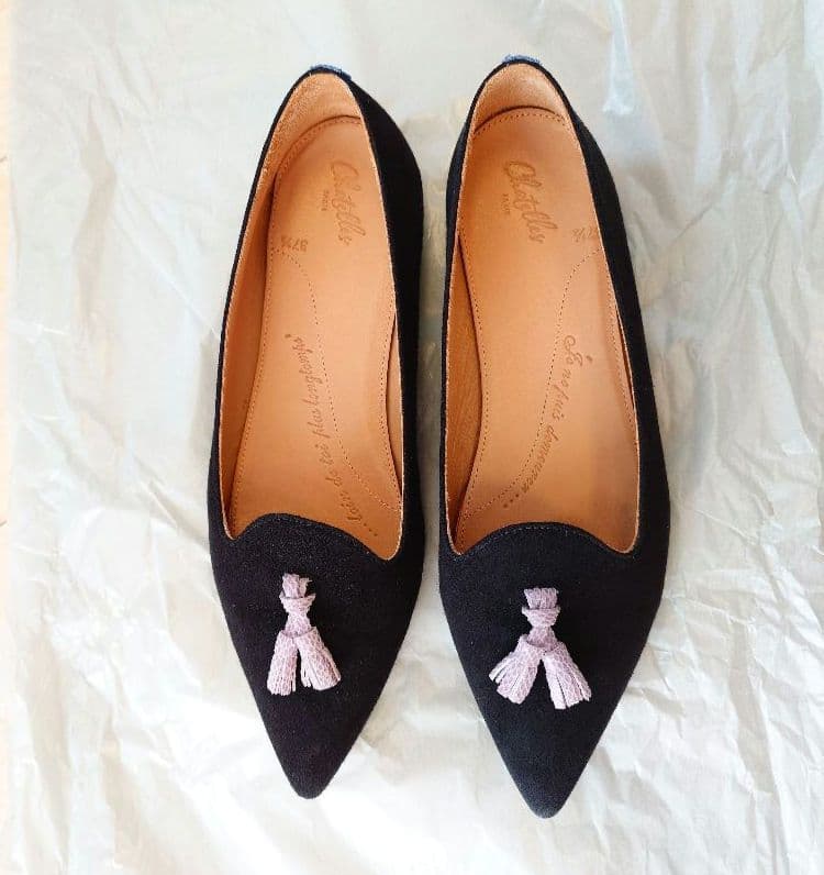 Chatelles 黒 ポインテッドトゥ シューズ