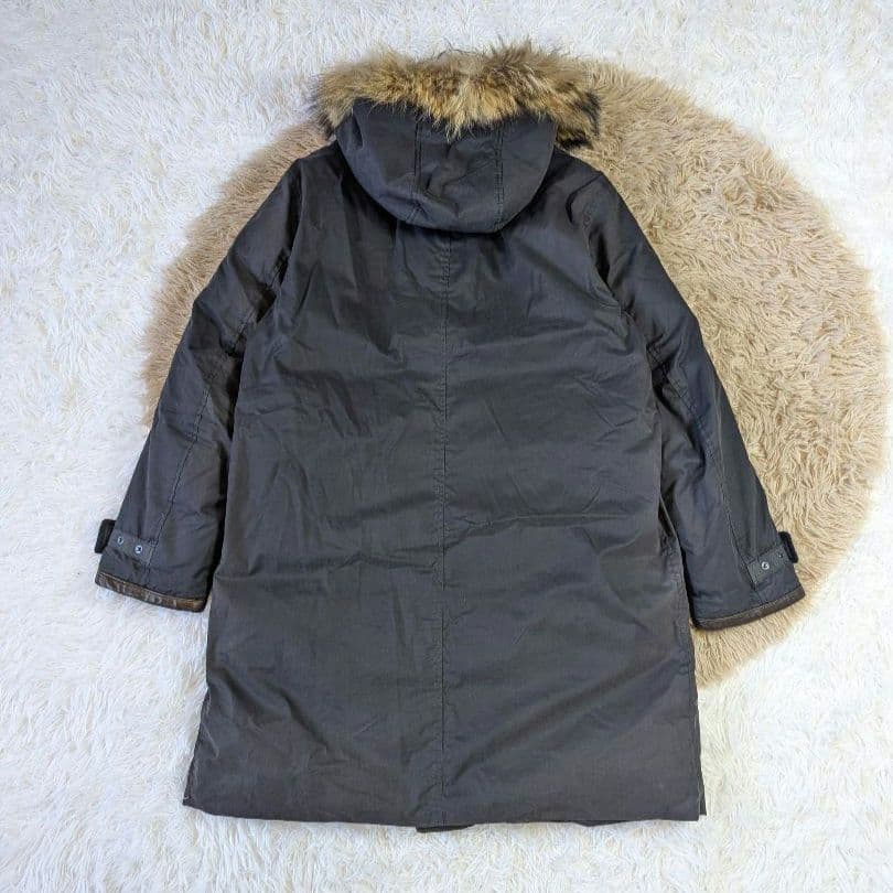 AQUARAMA モッズコート ダウン ファー フード付 イタリア製 メンズ L