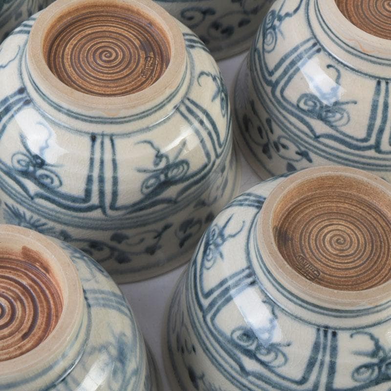 茶道具　加藤連瓶造　安南写　数茶碗　十客　共箱　V　9730A