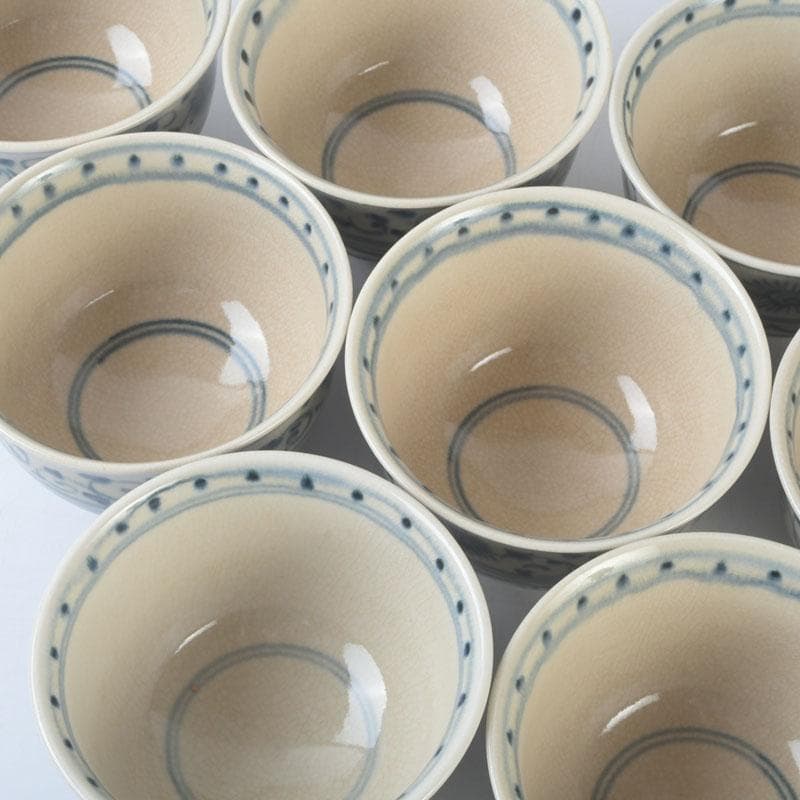 茶道具　加藤連瓶造　安南写　数茶碗　十客　共箱　V　9730A