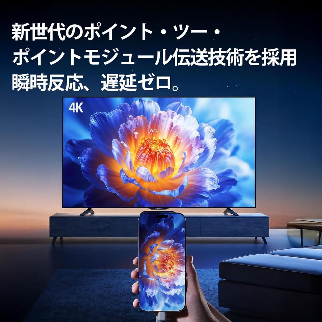 ワイヤレス HDMI 無線送受信機セット 4K@30Hz PD65W充電対応