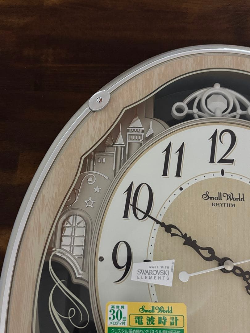 新品♡Small World電波時計 30曲メロディ付 報時付掛時計 リズム時計