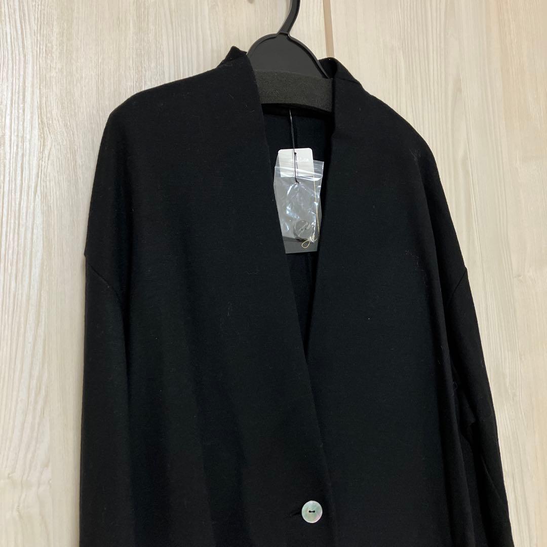 【新品】 Aga ウール スムース ガウンジャケット ノーカラー 日本製