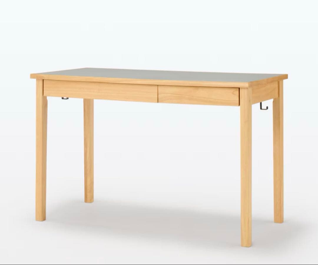 無印良品 木製デスク グレー 幅110×奥行55×高さ70 リノリウム天板