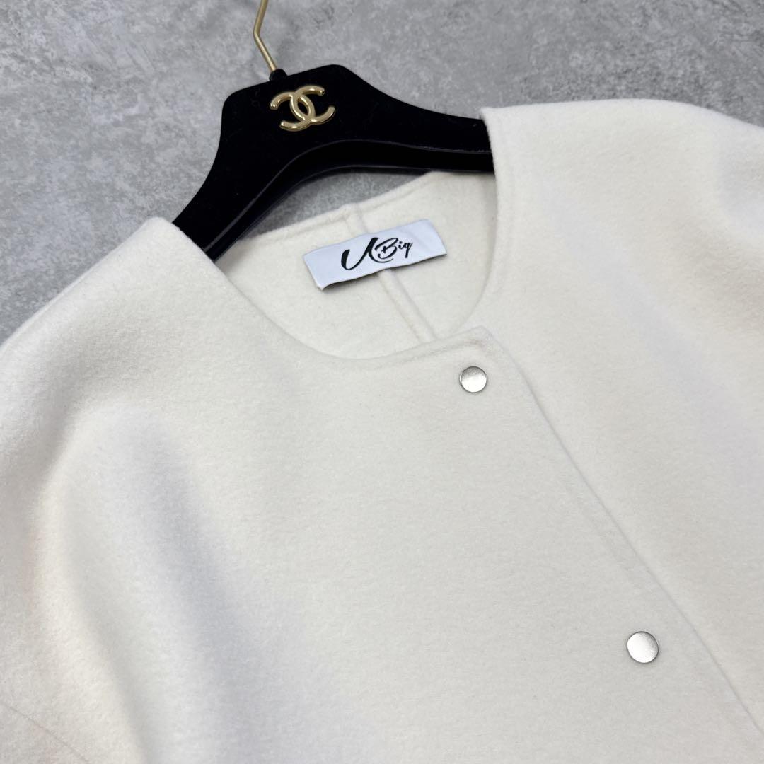 u-big 石井毛皮 ウールダブルフェイス FOXポケットファーコート S