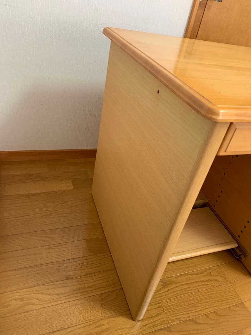 【送料無料】くろがね工作所　ナチュラルウッドデスク 学習机　鍵付き　美品　事務机