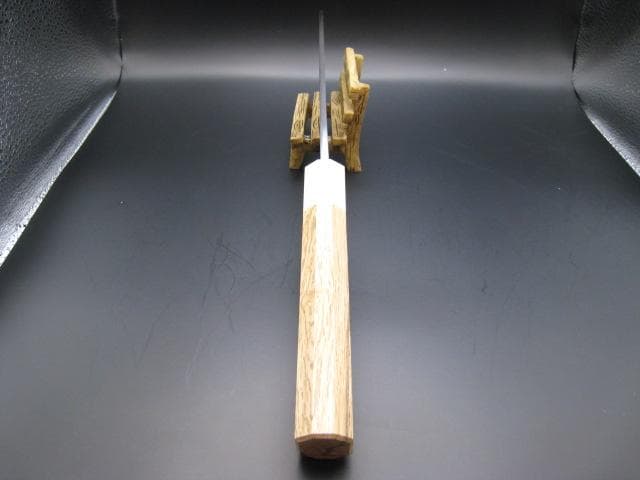 [新品未使用] 三徳包丁180mm 磨き仕上げ 白紙1号 樫 八角