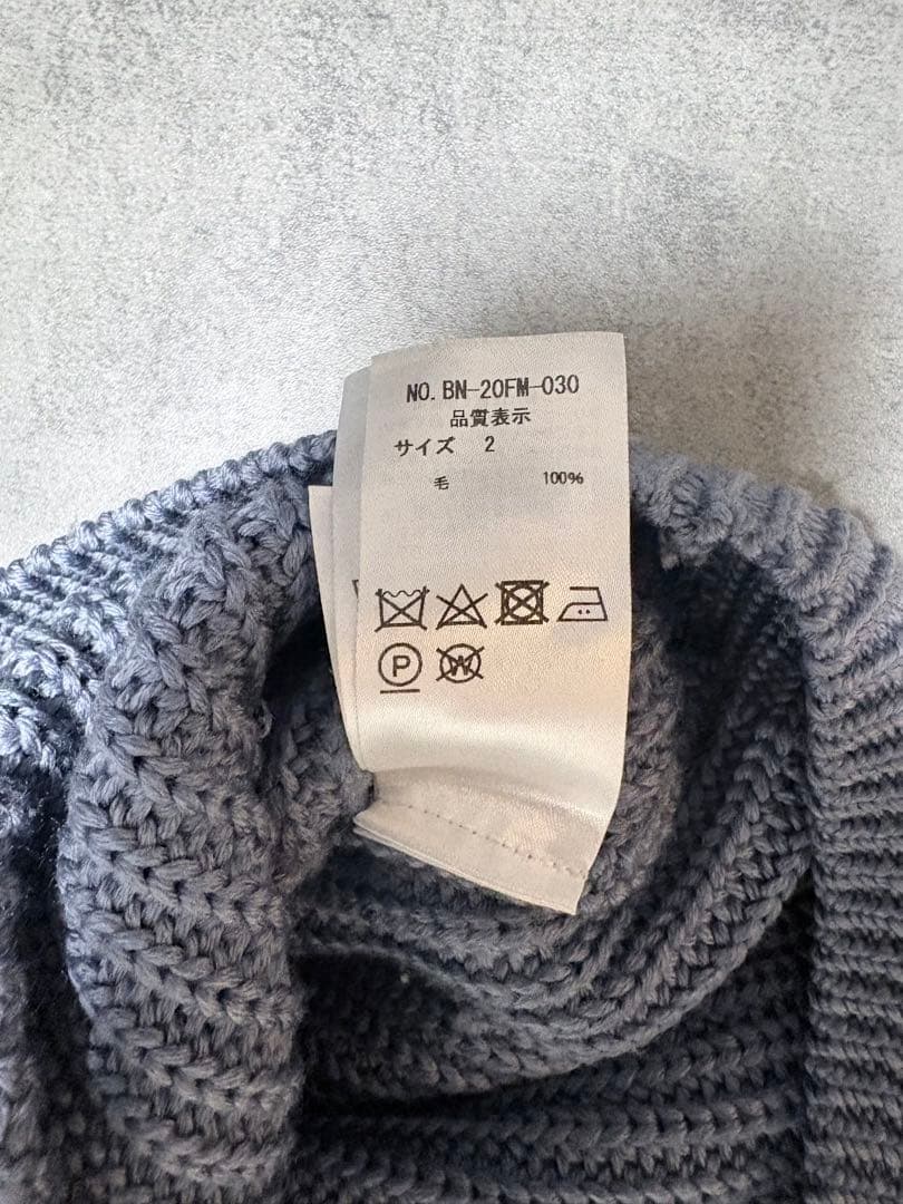BATONER シグネチャークルーネックニット　ローゲージ　ブルーグレー　M