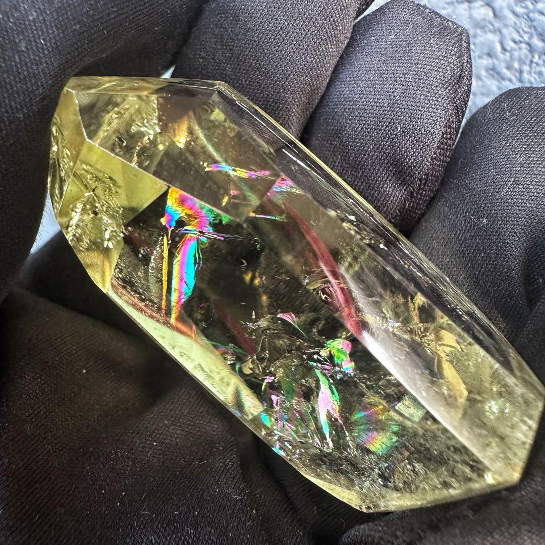 虹☆アイリスクォーツ シトリン フリーフォーム☆ブルーエンジェルラダーA1142