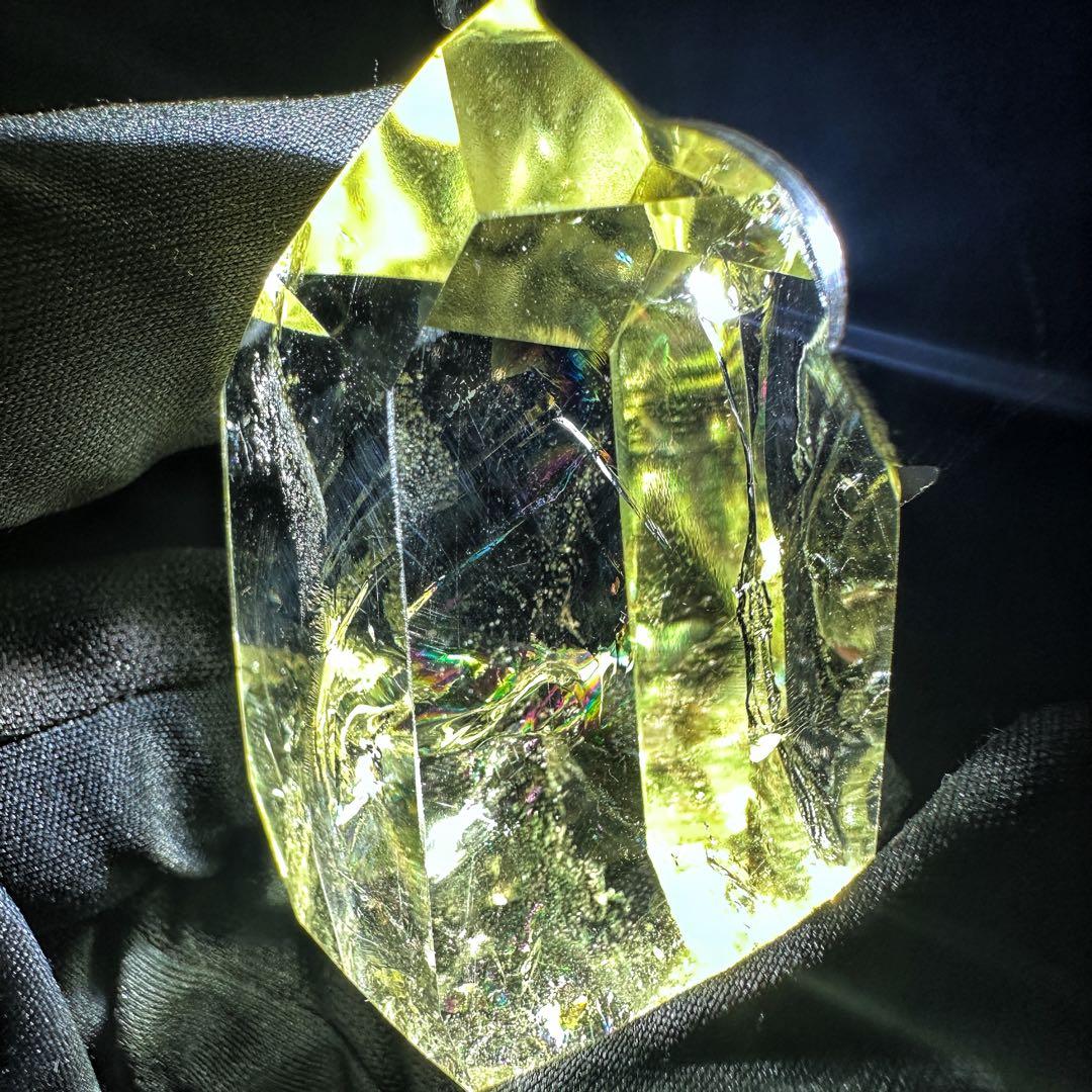 虹☆アイリスクォーツ シトリン フリーフォーム☆ブルーエンジェルラダーA1142