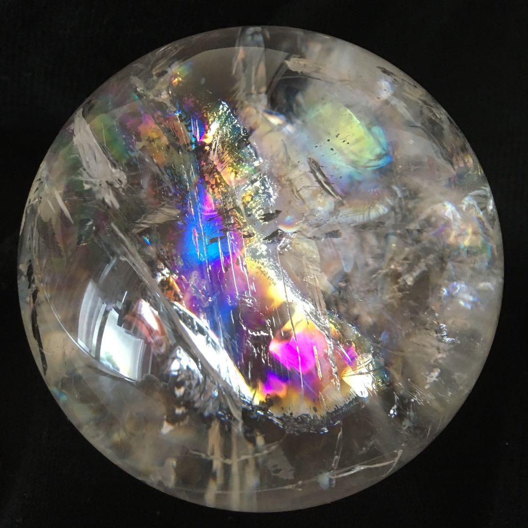 【高品質】レインボー水晶丸玉　♡超美品♡