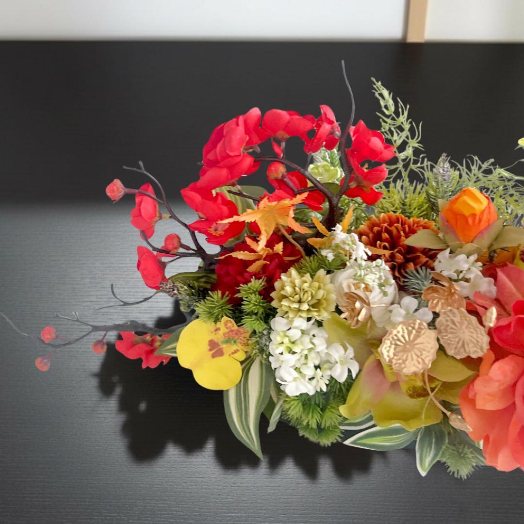 迎春アレンジメント 特大｜新春の華やぎを飾る和モダンフラワー｜正月飾り 造花