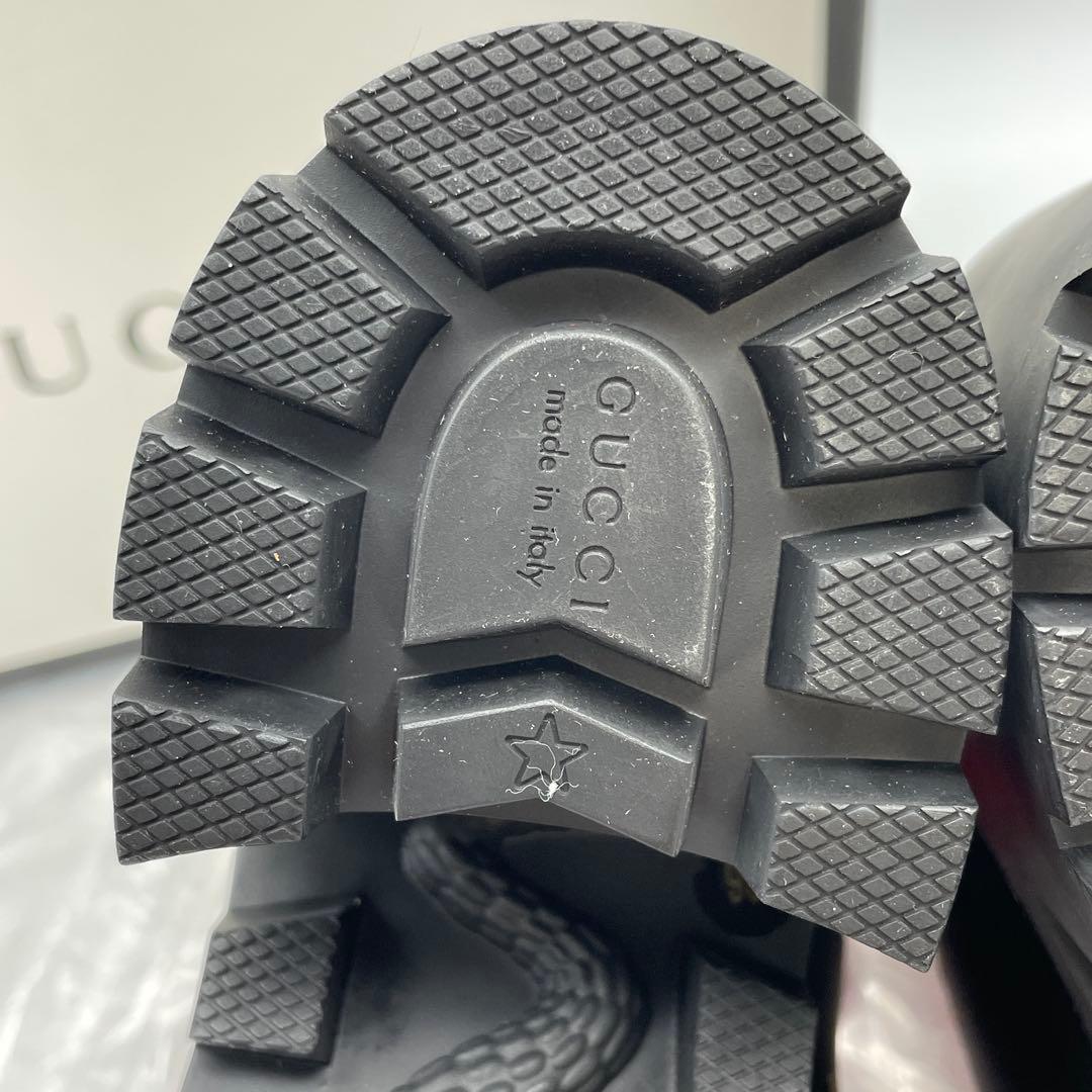 【M52】美品　GUCCI グッチ　コンバットブーツ　ハチ　スター　レザー