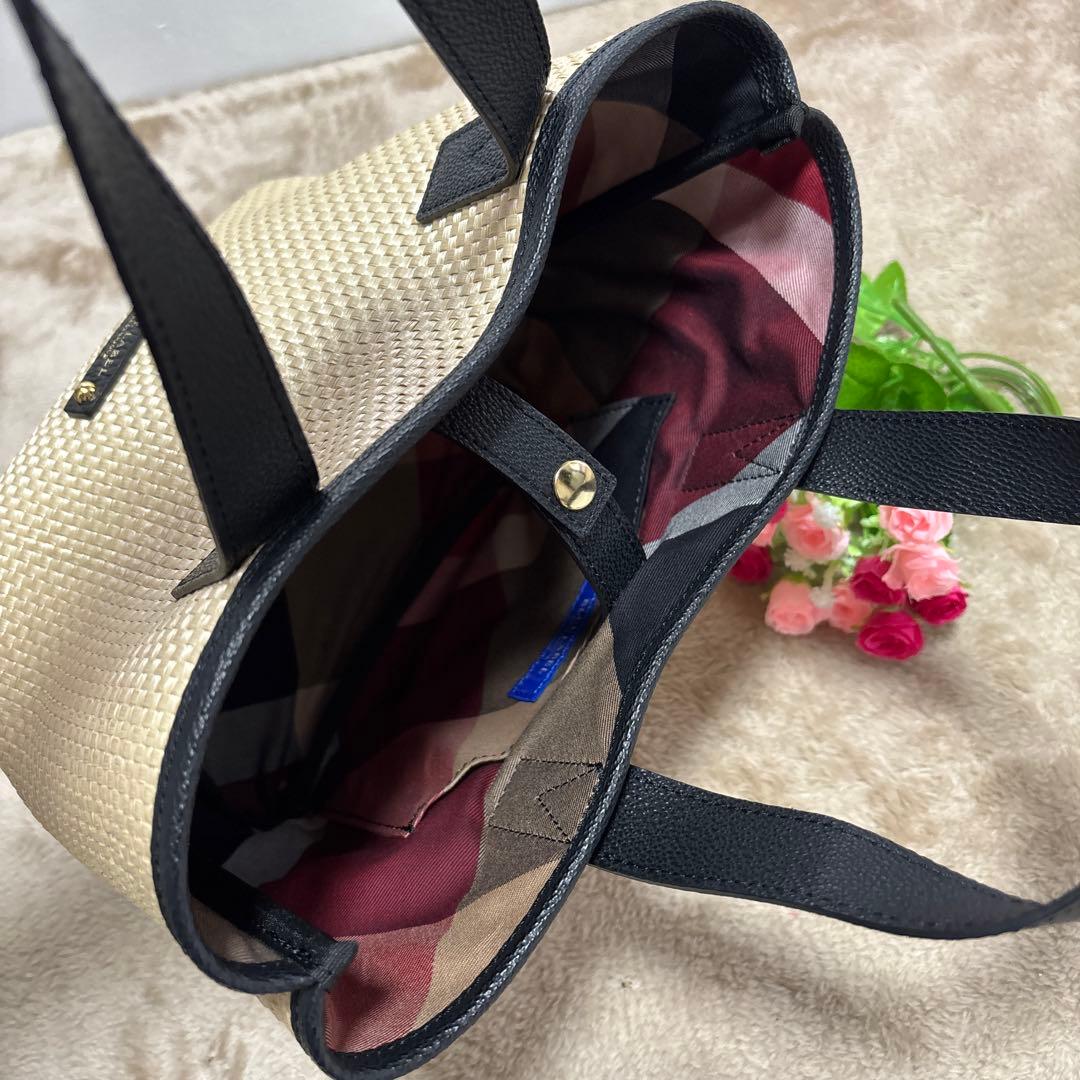 【値下げ】バーバリー　ブルーレーベルクレストブリッジ　カゴバック　チェック