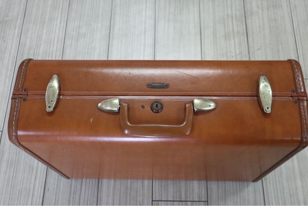 Samsonite キャメル レザー スーツケース アメリカ ヴィンテージ　家具