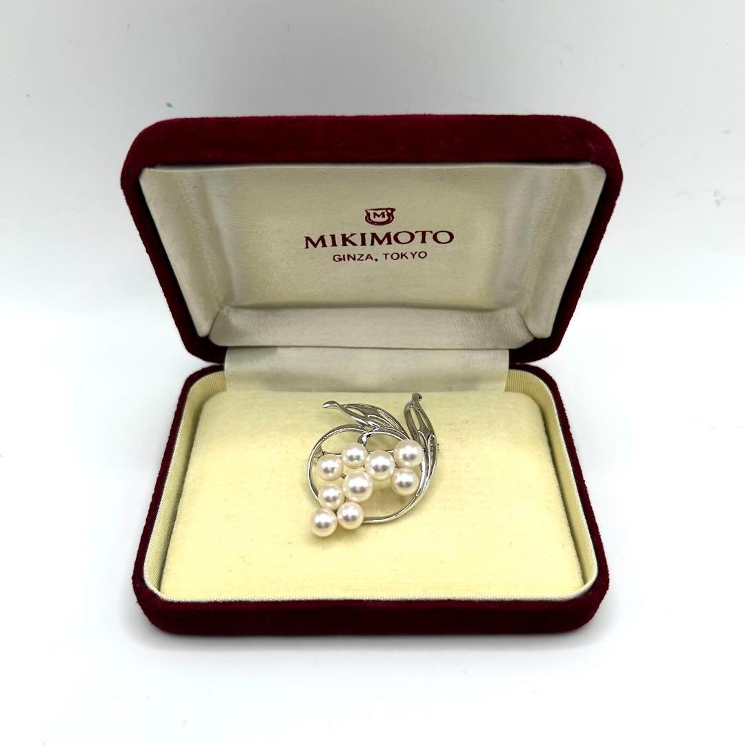 極美品✨MIKIMOTO ミキモト アコヤパール　ブローチ　シルバー M刻印