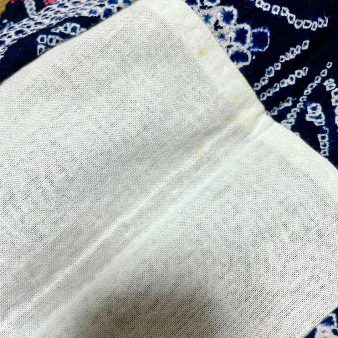 しつけ付　手縫い　総絞り　有松絞り　レトロ　花柄　夏着物　アンティーク　大人浴衣