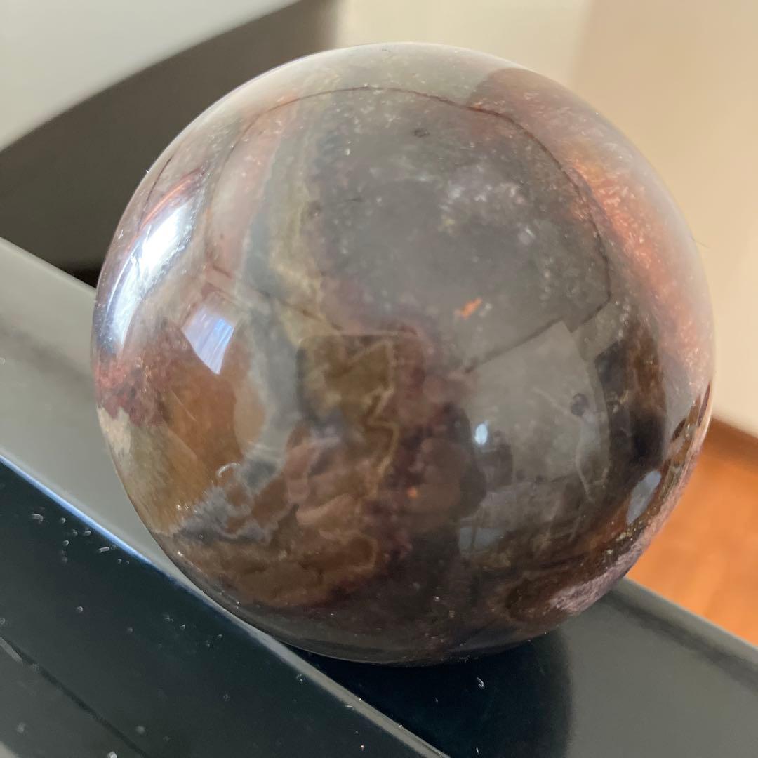 コレクションに！オーラライト23とフローライト共生　スフィア　天然石置物E177