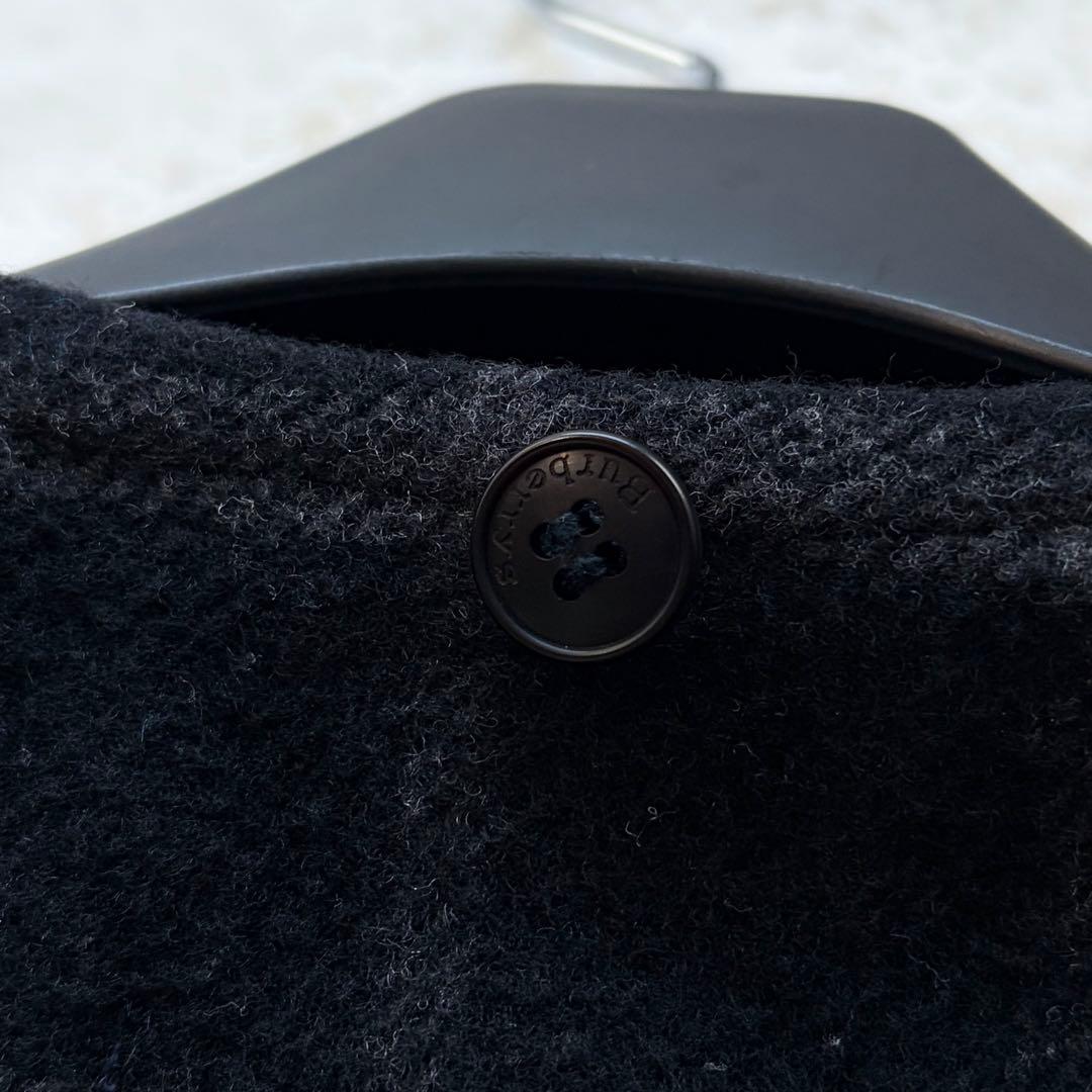 【激レア】バーバリーズ ポンチョ コート カシミヤ混 シャドーチェック ブラック