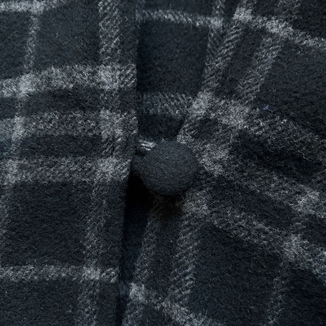 【激レア】バーバリーズ ポンチョ コート カシミヤ混 シャドーチェック ブラック