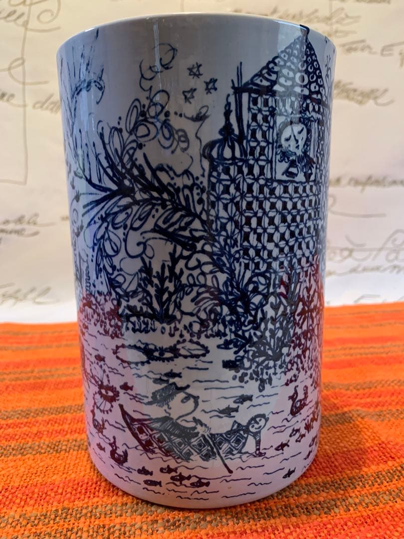 ビヨンヴィンブラッド　レアなビンテージニモール窯のユニークなジョッキ型大型花瓶！