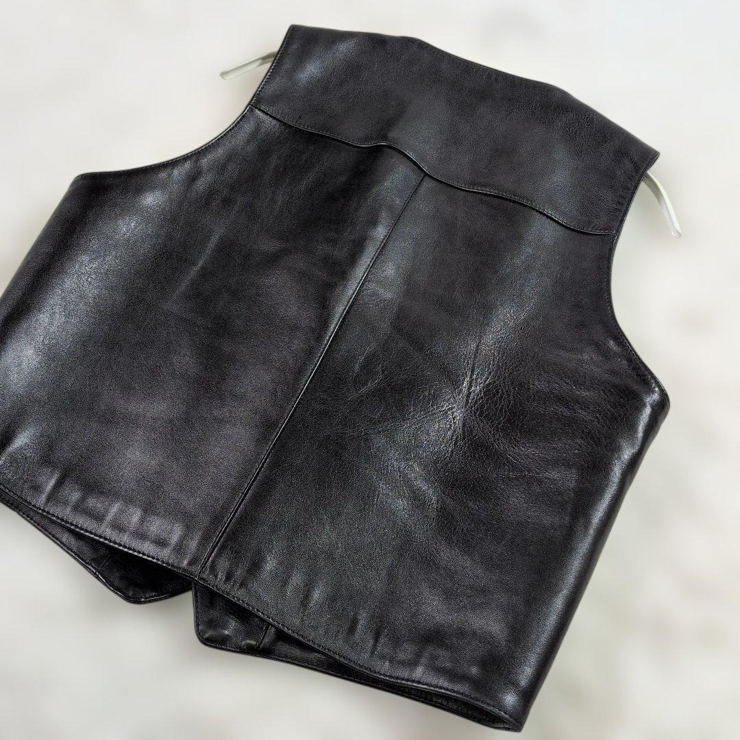 極美品★Harold Daniell ホースレザーベスト F 黒 日本製 馬革