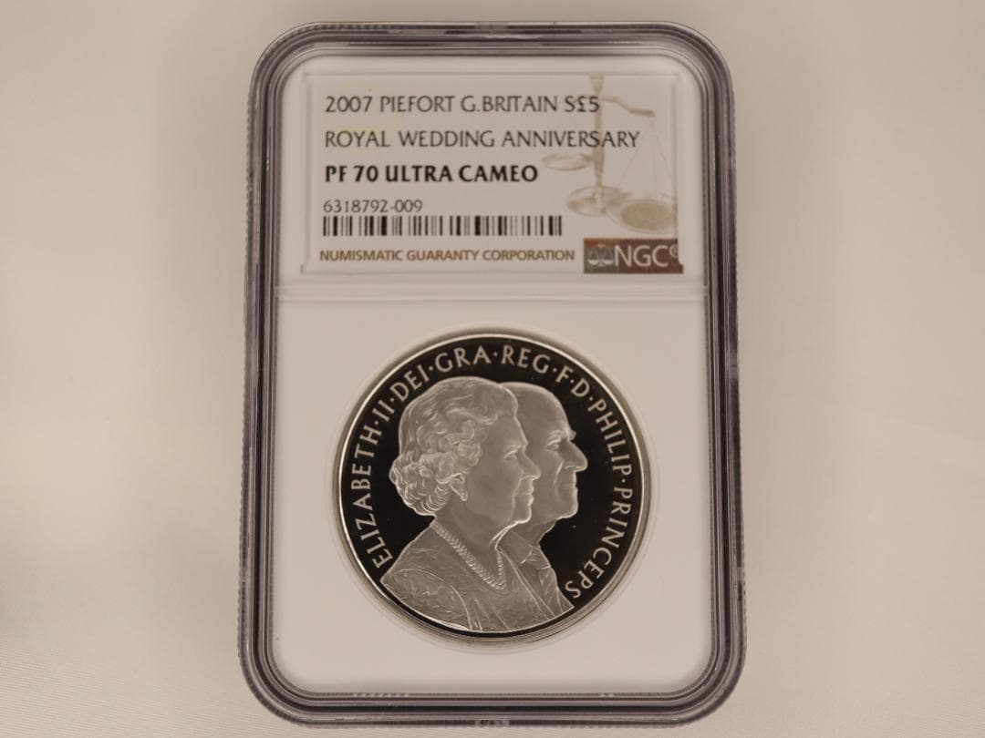 NGC【最高鑑定済】エリザベス女王結婚50周年記念PIEFORT PF70
