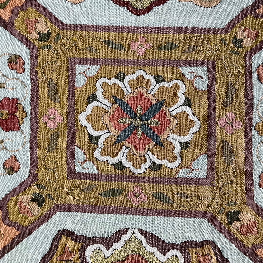 正絹　柳瀬聖仙　本瓜綴　明綴れ 花紋 模様織出し　袋帯未使用 着物 FF5-9