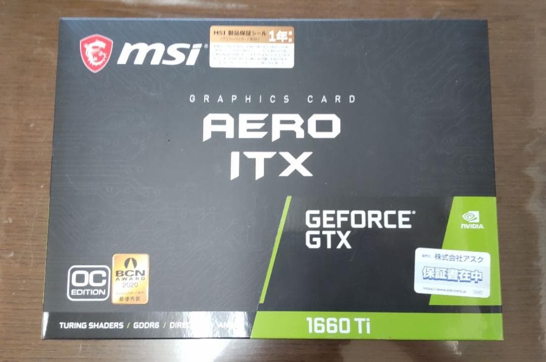 グラフィックボード・グラボ・ビデオカード MSI GeForceGTX1660 Ti AERO ITX 6G OC