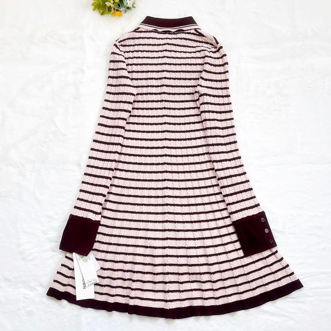 《新品25SS》LILY BROWN ポロニットミニワンピース ケーブル ピンク