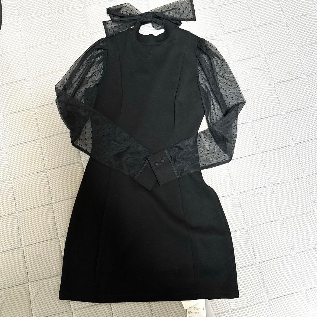 ダーリッチ シアードットワンピース （ブラック）