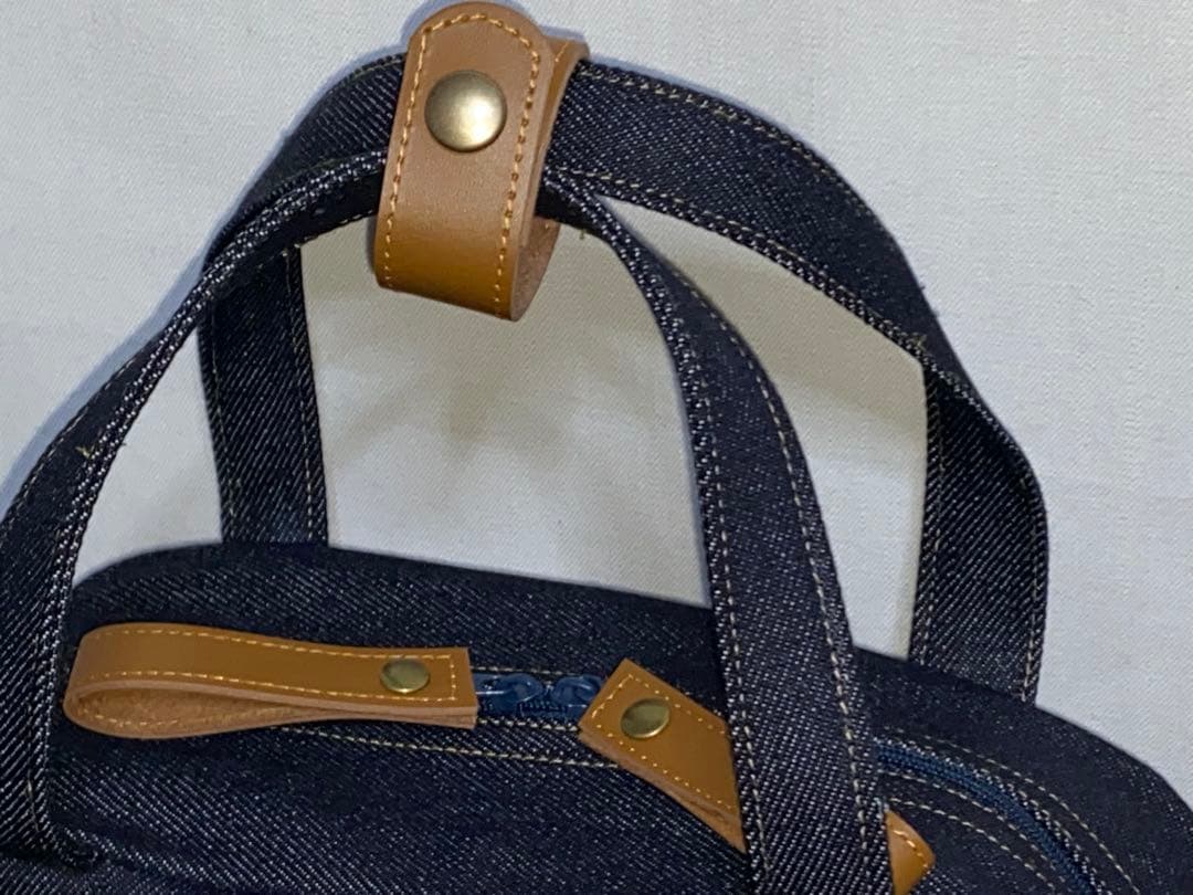 セール☆ハンドメイド☆岡山デニム☆ブタさん☆リュック対応☆4wayボストンバッグ