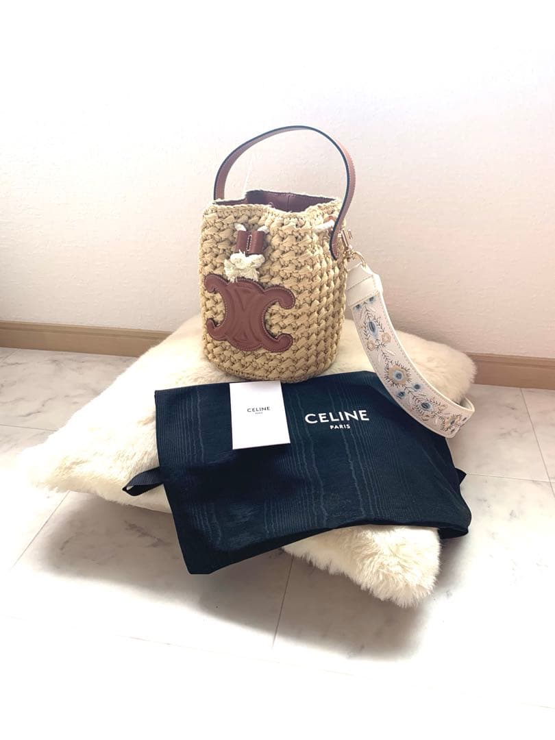 セリーヌ CELINE ティーンドローストリング かごバッグ