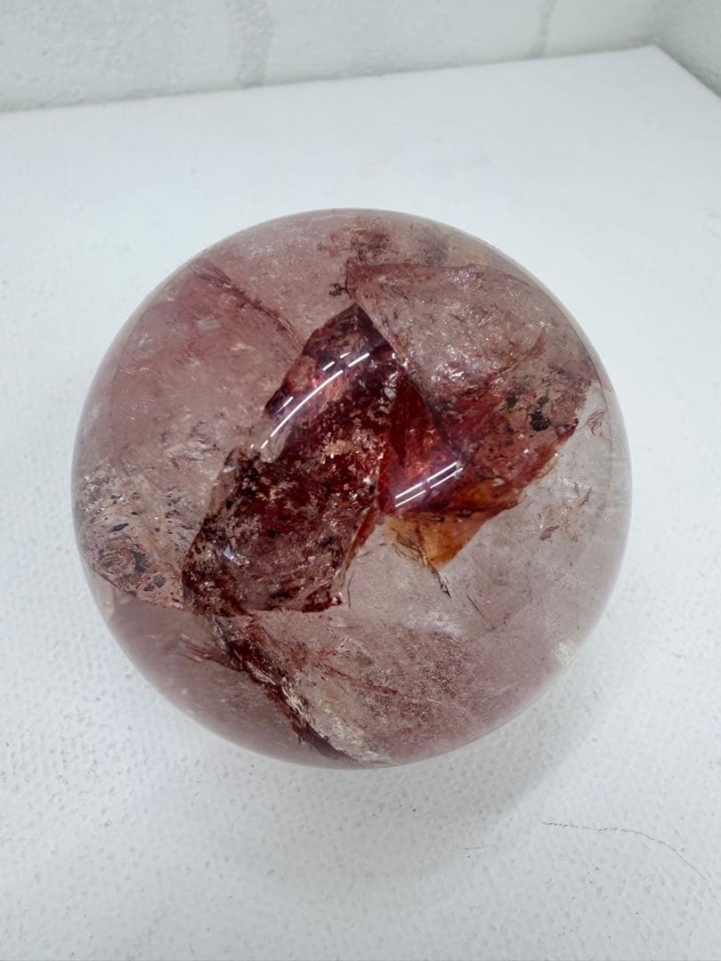 ファイヤークォーツ　スフィア　丸玉　虹　C