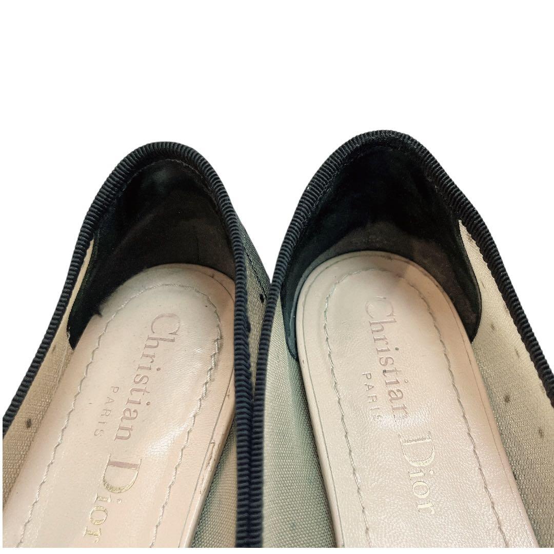 【保存袋付】Christian Dior メッシュ バレエシューズ 35 1/2