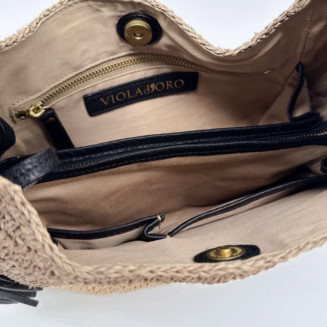 美品✨VIOLAd'ORO ヴィオラドーロ タッセルアバカショルダー