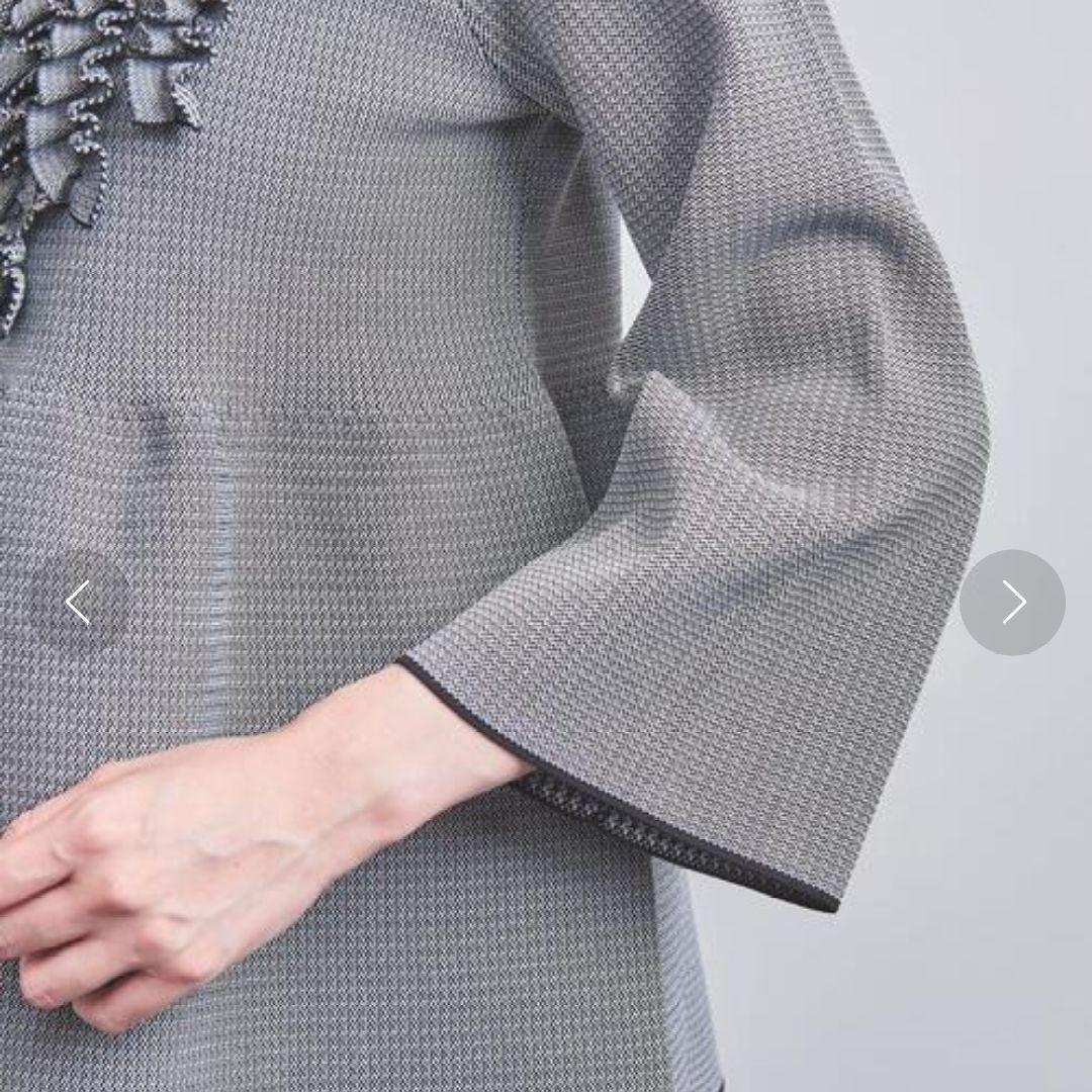 美品UNITED ARROWS カーディオン グレー フリルジャケット ペプラム