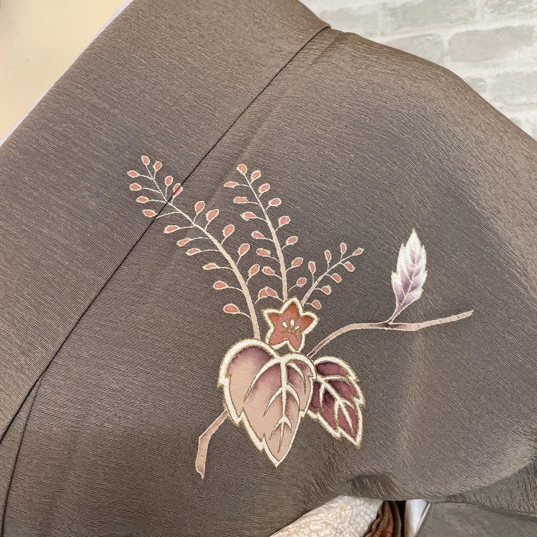 訪問着　フルセット　桐　桐の花　金駒刺繍　金彩加工　パールトーン加工　着物　H1