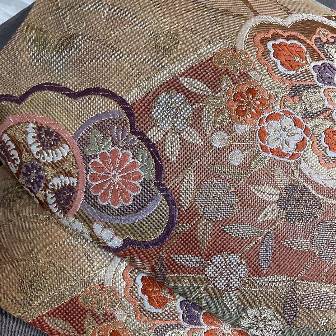 訪問着　フルセット　桐　桐の花　金駒刺繍　金彩加工　パールトーン加工　着物　H1