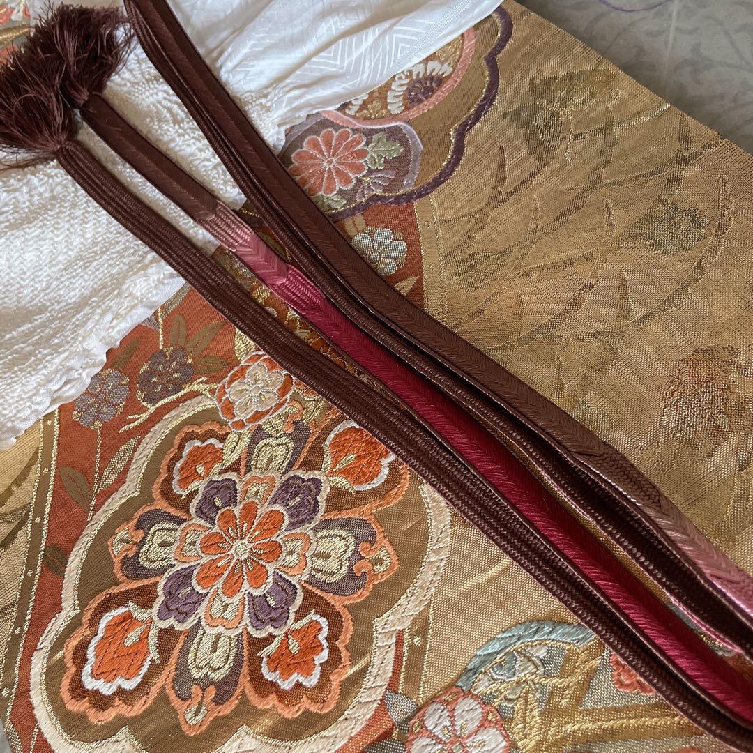 訪問着　フルセット　桐　桐の花　金駒刺繍　金彩加工　パールトーン加工　着物　H1