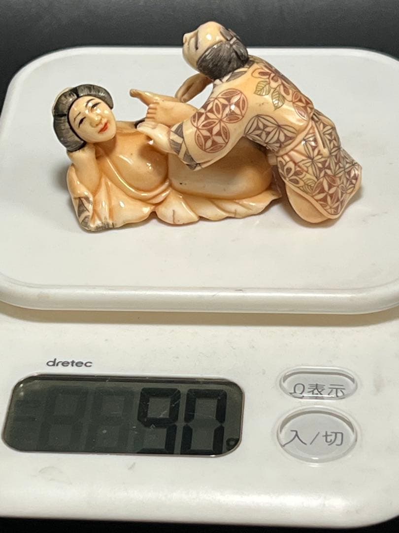 極上春画 根付 本抹香鯨 重さ:90g 　（提げ物 /緒締め ）M-044