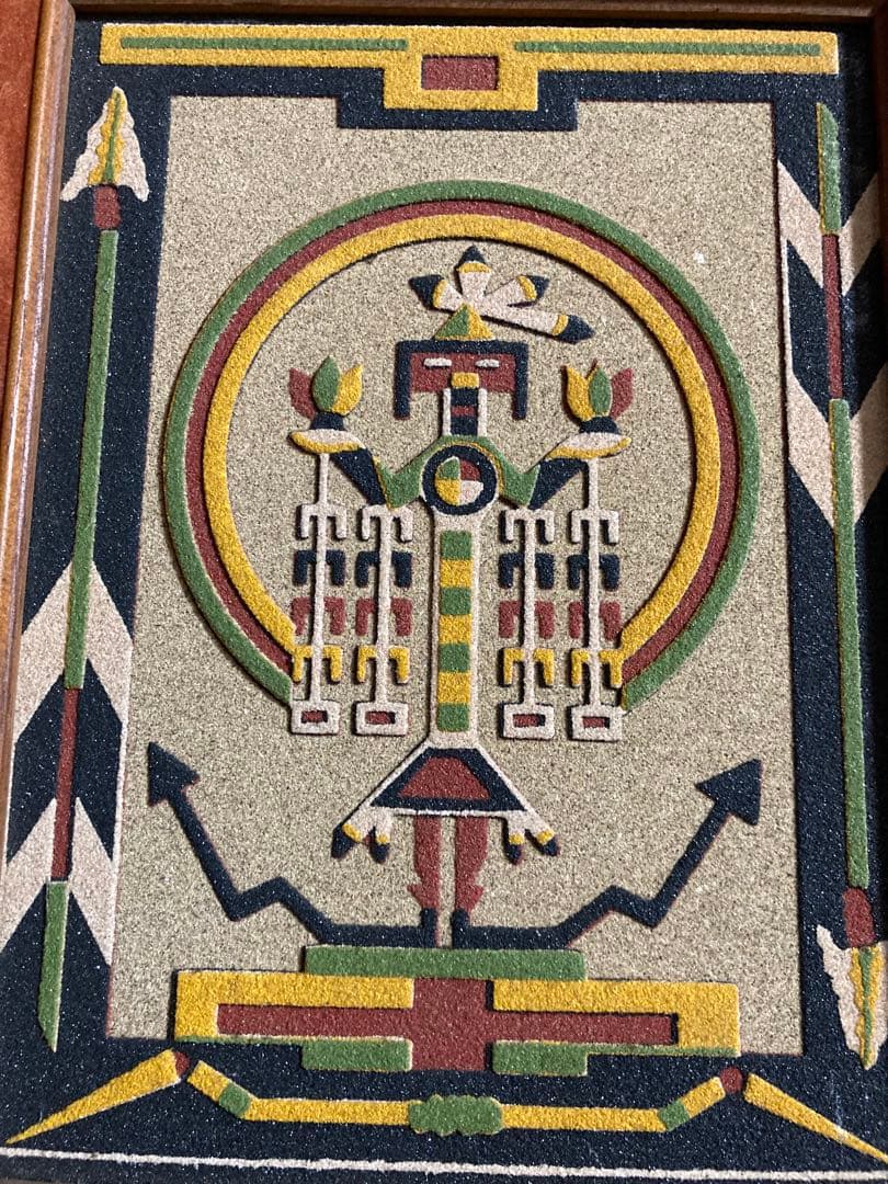 砂絵アート 木製フレーム　USA サンドアート　希少アート作品