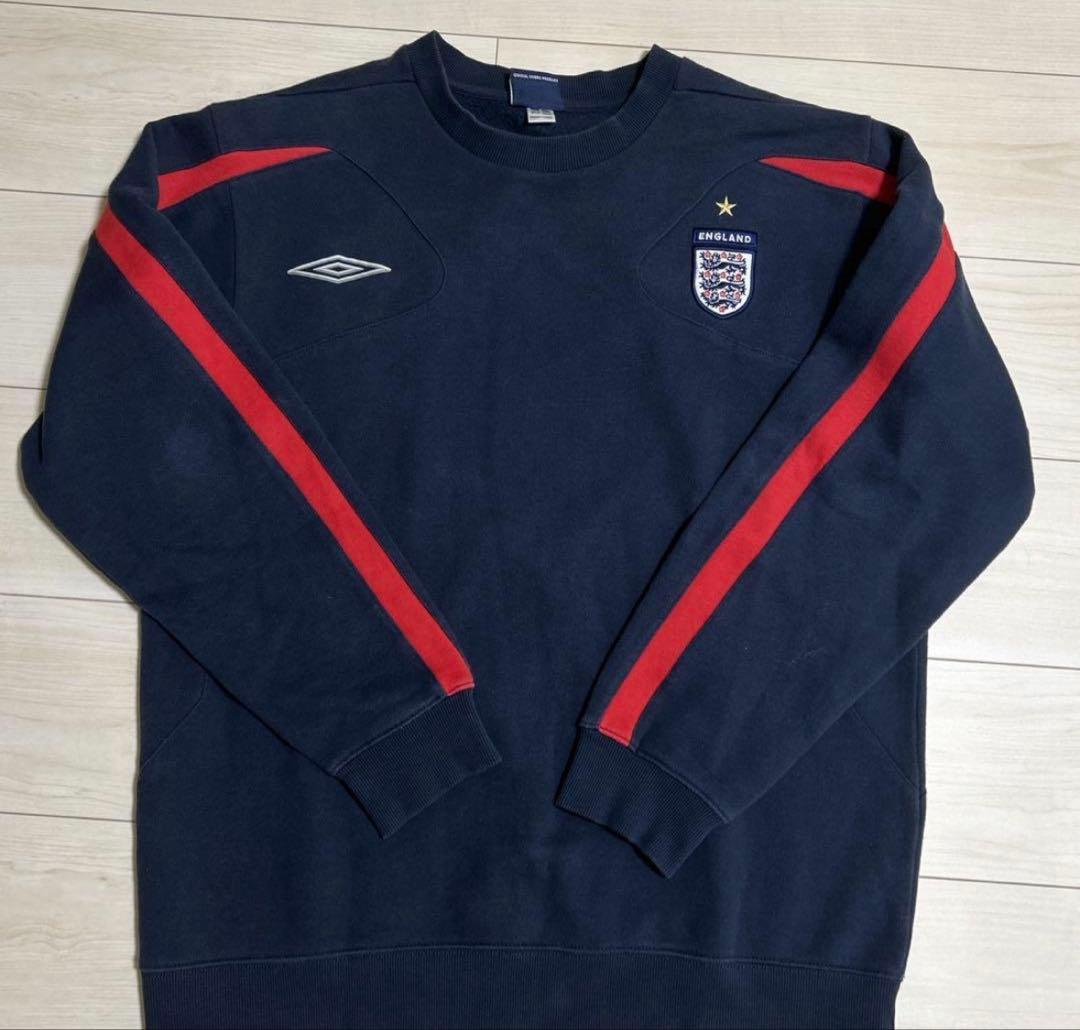 激レア 90s イングランド アンブロ umbro 刺繍ロゴ スウェット 紺　赤