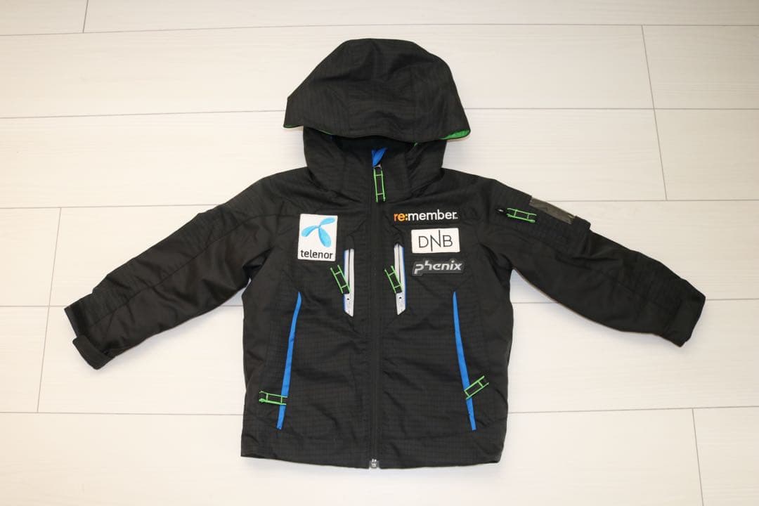 100㎝ Phenix スキーウェア 子ども用 黒と緑