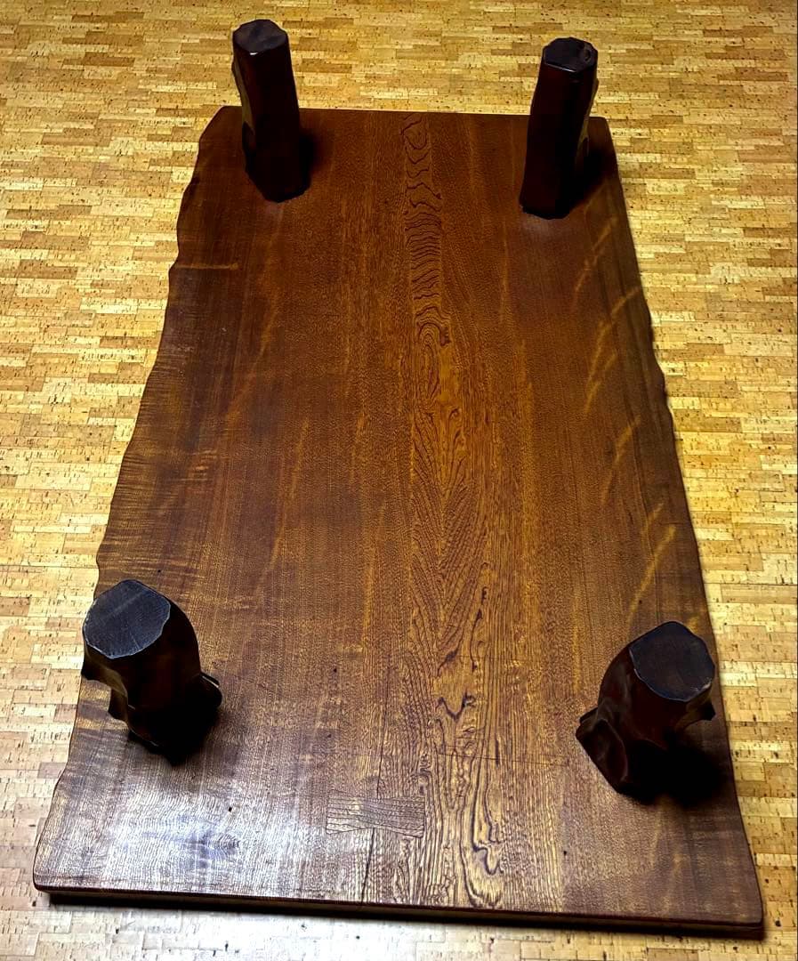 欅の一枚板　座卓　無垢　 ローテーブル　昭和レトロ