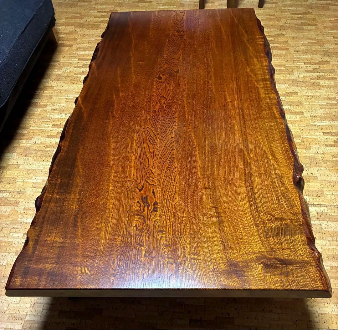 欅の一枚板　座卓　無垢　 ローテーブル　昭和レトロ